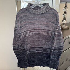 Vintage earthy muted Turtleneck Sweater striped cottagecore academia 90s preppy